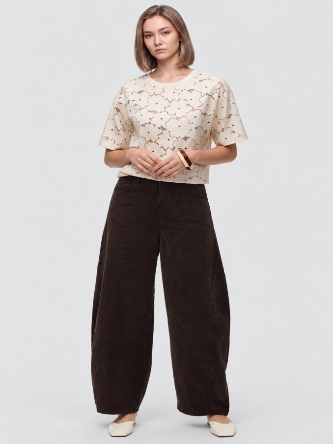 Pants Woman Dark Brown Vero Moda
