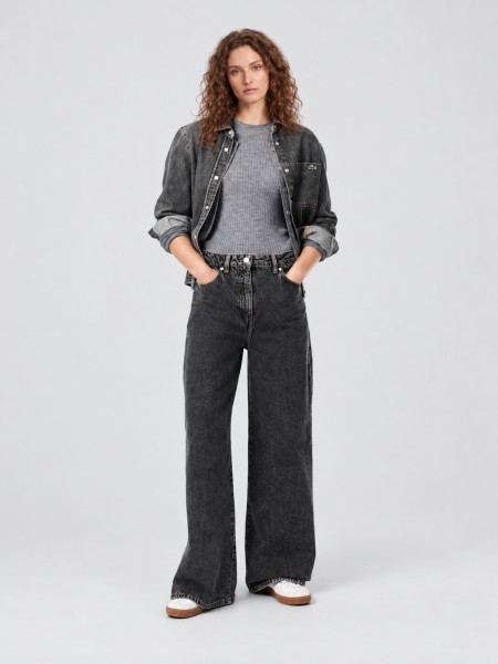 Jeans Woman Grey Lacoste Jeans Woman Grey Lacoste