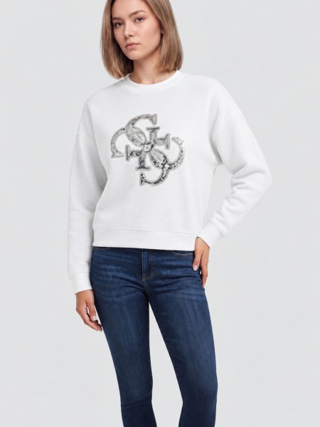 Pullover Woman Cream Guess Underwear