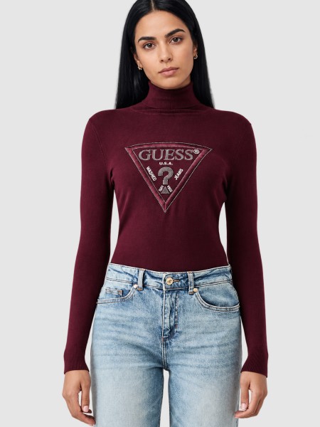 Pullover Woman Bordeaux Guess Underwear Pullover Woman Bordeaux Guess Underwear