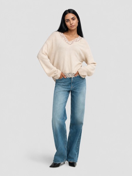 Pullover Woman Cream Only Pullover Woman Cream Only