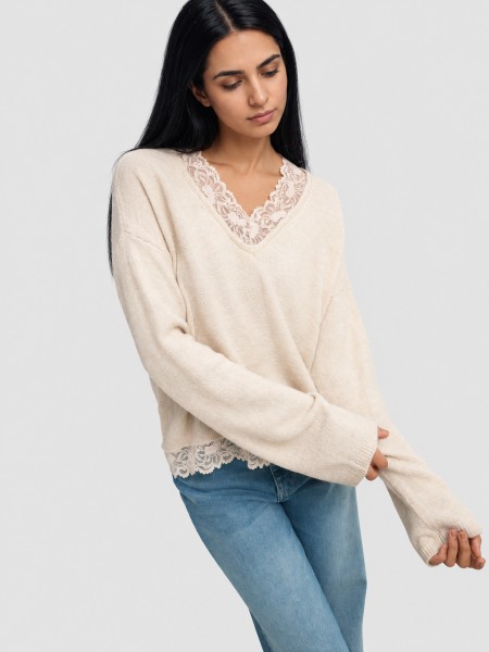 Pullover Woman Cream Only Pullover Woman Cream Only