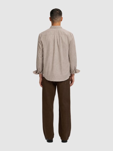 Camisa Selected Homem Slmregcole Jay Melange Ls Shirt Noos